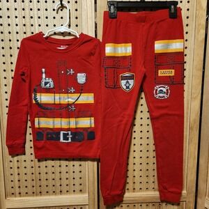 Boys‎ Pajama Set size 8 Fireman 100% Cotton Hero Warm Pj